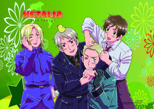 Hetalia - Germany, Prussia, France and Italy Wall Scroll